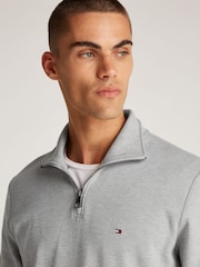 Tommy Hilfiger Grey Essential Quarter Zip Sweatshirt - Image 4 of 7
