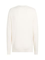 Tommy Hilfiger Cream 100% Cotton Herringbone Crew Neck Jumper - Image 6 of 6