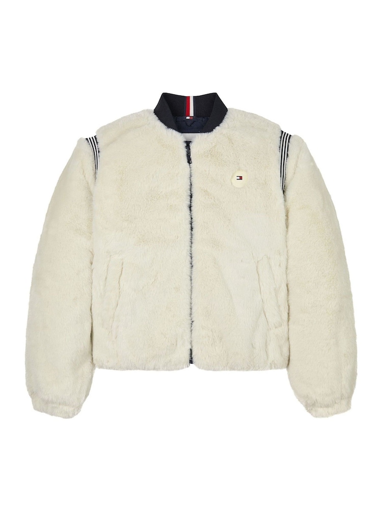 Tommy Hilfiger Nude Faux Fur Jacket - Image 5 of 6
