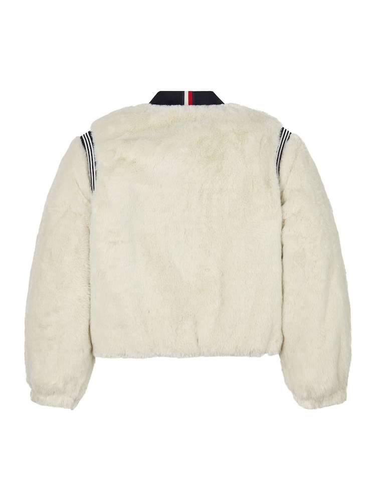 Tommy Hilfiger Nude Faux Fur Jacket - Image 6 of 6 Tommy Hilfiger Nude Faux Fur Jacket - Image 6 of 6