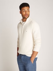 Tommy Hilfiger Cream Chunky Cotton Ribbed Nautical Jumper - Image 1 of 6