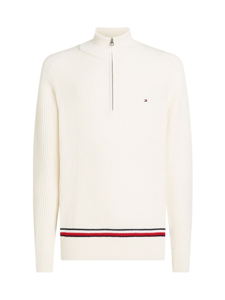 Tommy Hilfiger Cream Chunky Cotton Ribbed Nautical Jumper - Image 5 of 6