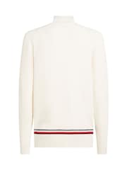 Tommy Hilfiger Cream Chunky Cotton Ribbed Nautical Jumper - Image 6 of 6