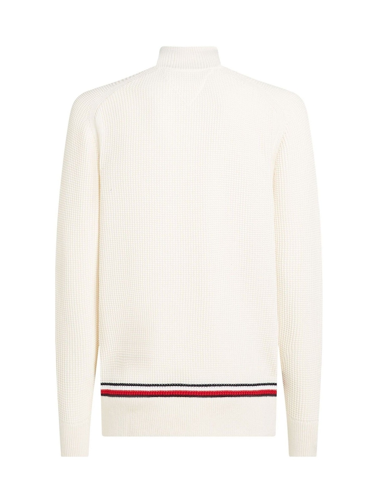 Tommy Hilfiger Cream Chunky Cotton Ribbed Nautical Jumper - Image 6 of 6