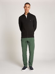 Tommy Hilfiger Black Herringbone 100% Cotton Zip Jumper - Image 4 of 6