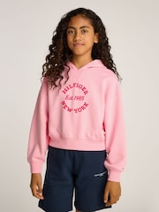 Tommy Hilfiger Pink New York Relaxed Hoodie - Image 9 of 13