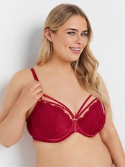 Yours Curve Red Lace Underwired Bra - Image 1 of 3