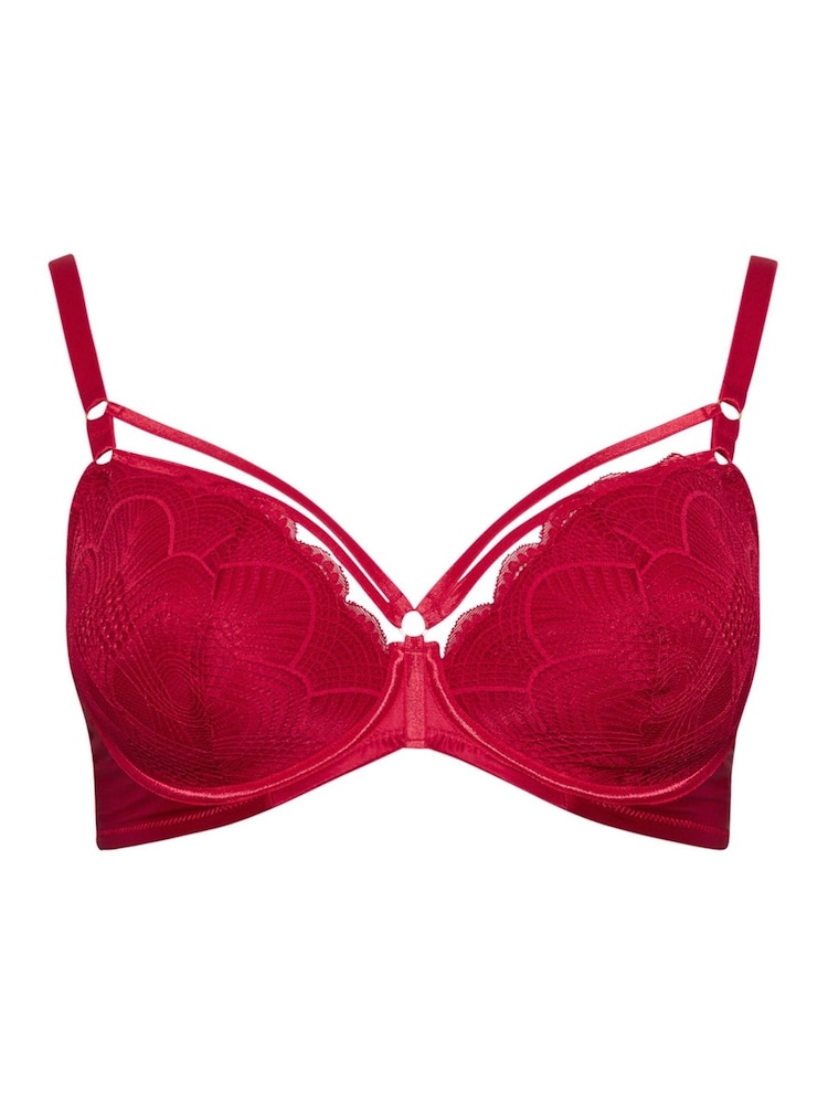 Yours Curve Red Lace Underwired Bra - Image 2 of 3