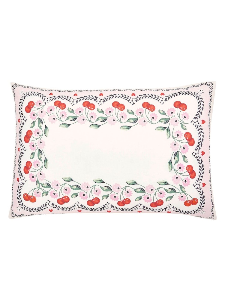 Cath Kidston Pink and Cream 100% Cotton Cherry Picked Duvet Cover and Pillowcase Set - Image 5 of 6
