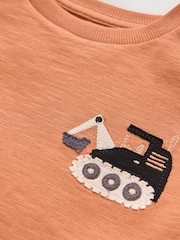 Orange Digger Short Sleeve Appliqué T-Shirt (3mths-7yrs) - Image 4 of 4