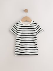 Black/White Short Sleeve Stripe T-Shirt (3mths-7yrs) - Image 1 of 4