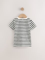 Black/White Short Sleeve Stripe T-Shirt (3mths-7yrs) - Image 2 of 4