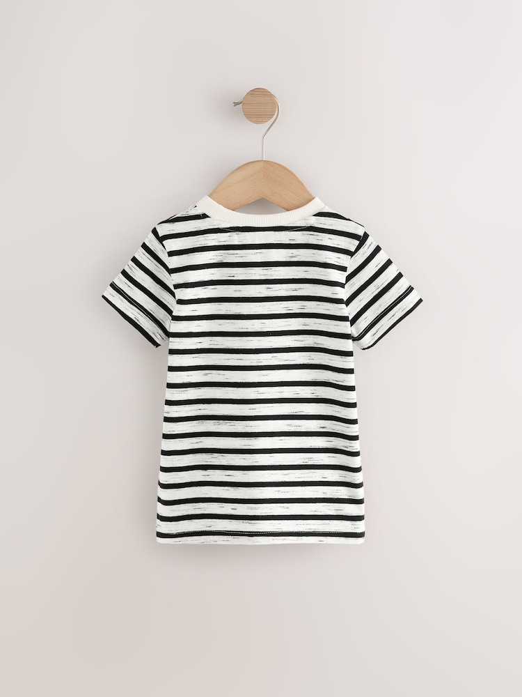 Black/White Short Sleeve Stripe T-Shirt (3mths-7yrs) - Image 2 of 4