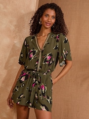 Love & Roses Angel Sleeve Beaded Playsuit - Imagen 1 de 4
