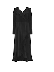 Long Tall Sally Black Long Sleeve Frill ITY Midi Dress - Image 3 of 5