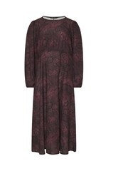 Long Tall Sally Burgundy Red Snake Print Tea Midi Dress - Image 5 of 5