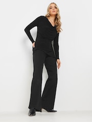 Long Tall Sally Black Cowl Neck Asymmetric Top - Image 2 of 6