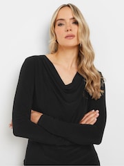 Long Tall Sally Black Cowl Neck Asymmetric Top - Image 5 of 6