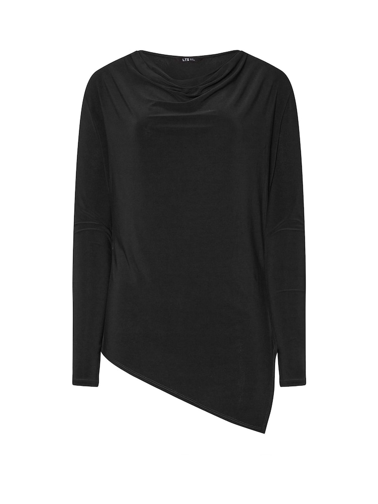 Long Tall Sally Black Cowl Neck Asymmetric Top - Image 6 of 6