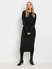 Long Tall Sally Black Textured Batwing Midi Dress - Image 1 of 5