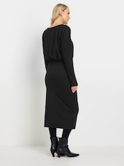 Long Tall Sally Black Textured Batwing Midi Dress - Image 3 of 5