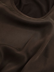 Reiss Chocolate Ruby Silk-Front Cami Top - Image 6 of 6