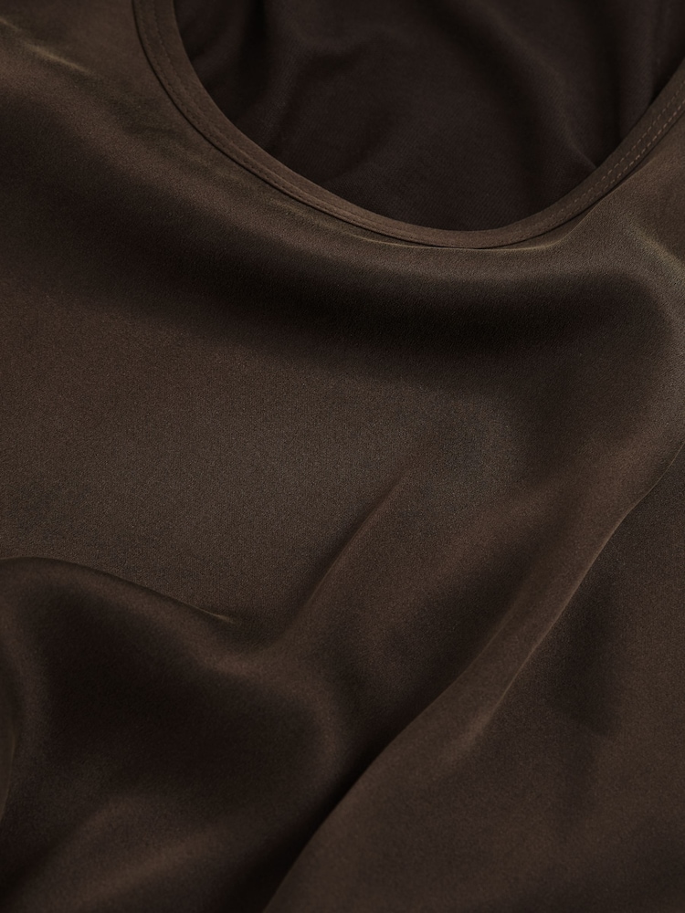 Reiss Chocolate Ruby Silk Front Cami Top - Image 6 of 6 Reiss Chocolate Ruby Silk Front Cami Top - Image 6 of 6