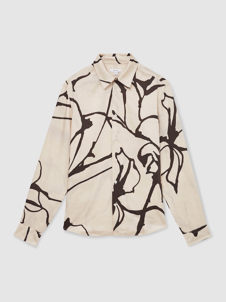 Reiss Stone Suarez Abstract Painted Print Shirt - Image 2 of 6