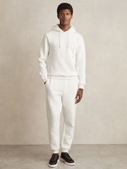 Reiss White Arelo Cotton-Blend Rib-Knit Hoodie - Image 3 of 6