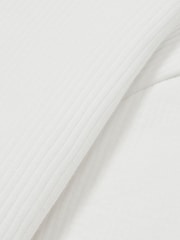 Reiss White Arelo Cotton-Blend Rib-Knit Hoodie - Image 6 of 6
