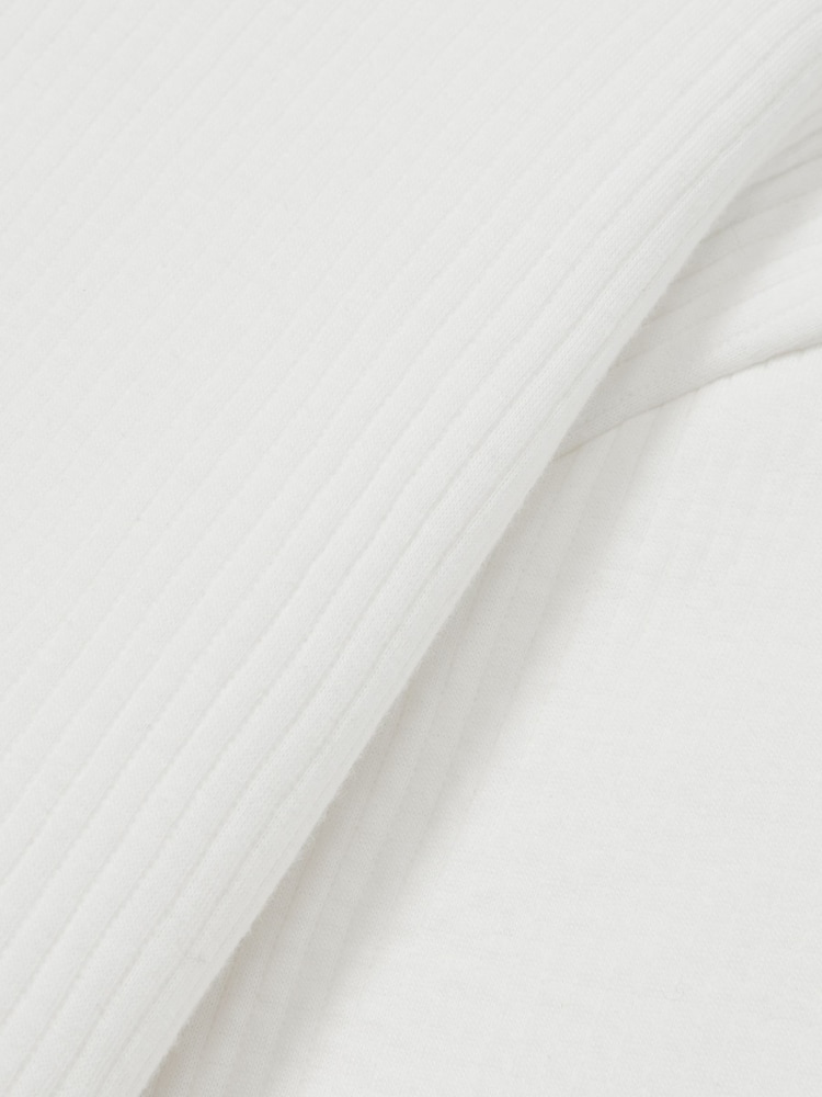 Reiss White Arelo Cotton-Blend Rib-Knit Hoodie - Image 6 of 6