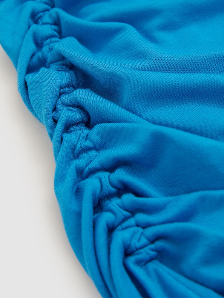 Reiss Bright Blue Tulia Modal-Blend Ruched Midi Dress - Image 6 of 6