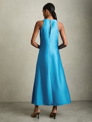 Синий - Атласное платье миди Reiss Micah - Image 5 of 7