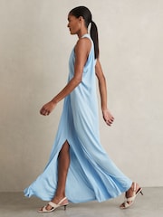 Reiss Blue Delia Jersey Maxi Dress - Image 4 of 7