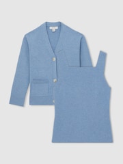 Reiss Blue Harper 13-14 yrs Compact Knit Top And Cardigan Set - Image 1 of 6