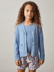 Reiss Blue Harper 13-14 yrs Compact Knit Top And Cardigan Set - Image 2 of 6