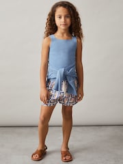 Reiss Blue Harper 13-14 yrs Compact Knit Top And Cardigan Set - Image 4 of 6