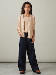 Reiss Camel Harper 13-14 yrs Compact Knit Top And Cardigan Set - Image 2 of 5