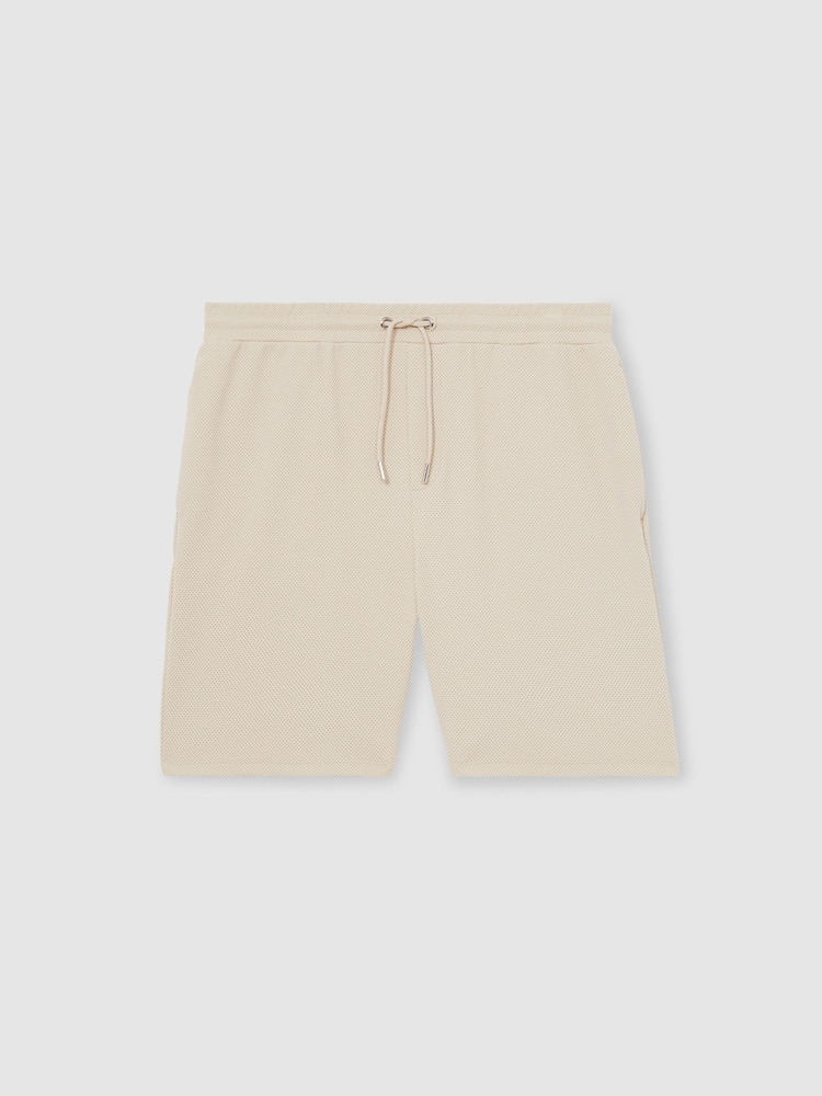 Reiss Stone Amarillo Textured Drawstring Shorts - Image 2 of 6