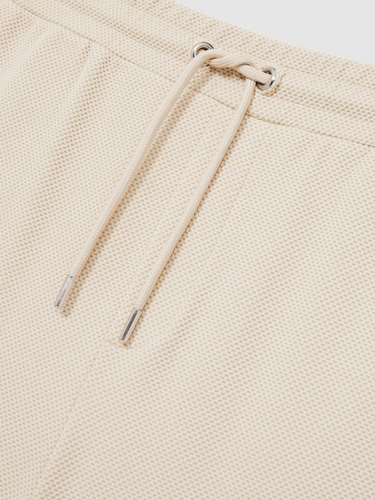Reiss Stone Amarillo Textured Drawstring Shorts - Image 6 of 6