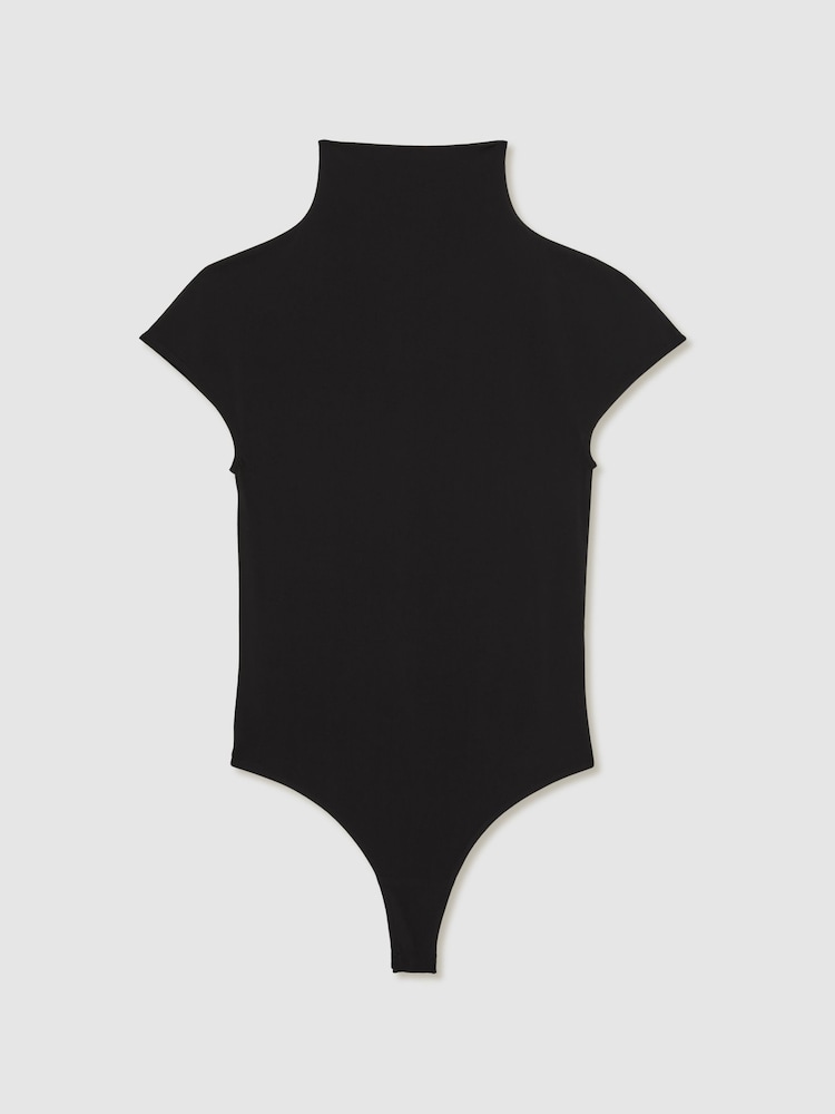 Reiss Black Laura High-Neck Jersey Bodysuit - Image 2 of 7