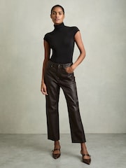 Reiss Black Laura High-Neck Jersey Bodysuit - Image 3 of 7