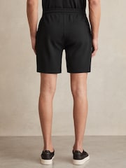 Reiss Black Amarillo Textured Drawstring Shorts - Image 5 of 6