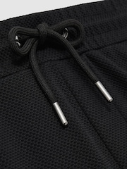 Reiss Black Amarillo Textured Drawstring Shorts - Image 6 of 6