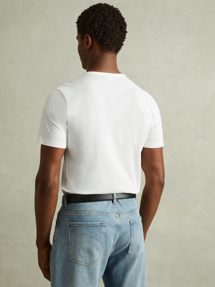 Optisch wit - Reiss Bless T-shirt met ronde hals in gemêleerde kleur - Image 4 of 6