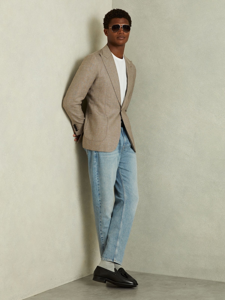Optisch wit - Reiss Bless T-shirt met ronde hals in gemêleerde kleur - Image 5 of 6