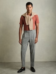 Розовый розовый - Reiss хлопковая футболка с круглым вырезом - Image 3 of 6