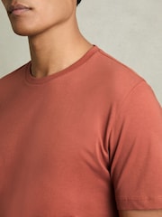 Розовый розовый - Reiss хлопковая футболка с круглым вырезом - Image 4 of 6