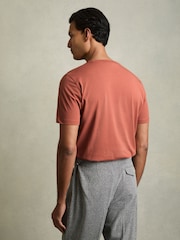 Розовый розовый - Reiss хлопковая футболка с круглым вырезом - Image 5 of 6