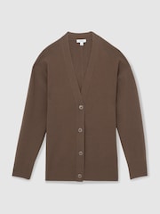 Vison - Cardigan à col en V en mélange de lyocell Reiss Lucy - Image 2 de 4